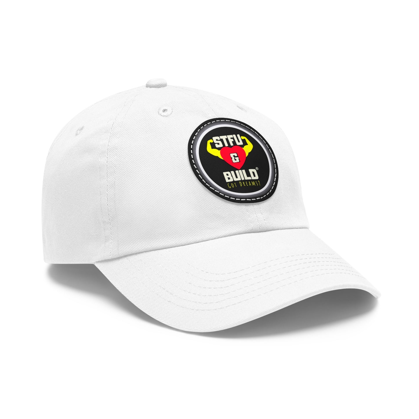 STFU & Build Dad Hat with Leather Patch, Casual Dad Hat, Gift for Dads, Outdoor Hat, Unique Father's Day Gift, Stylish Dad Accessories