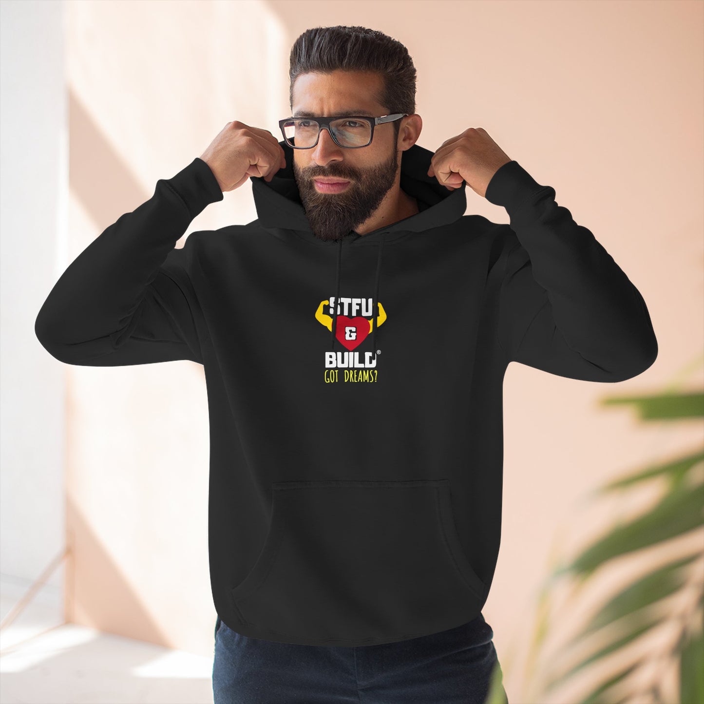STFU & BUILD® | “Stop Complaining” — Men’s Premium Pullover Hoodie