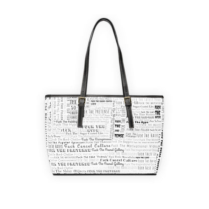 STFU & BUILD® - Word Art Wrap - White - Faux Leather Shoulder Bag