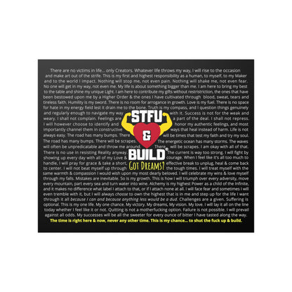 STFU & BUILD® - High Voltage Warrior Creed - Satin Poster