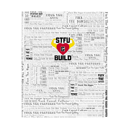 STFU & BUILD - Word Art Wrap - White Background - Premium Matte Vertical Posters