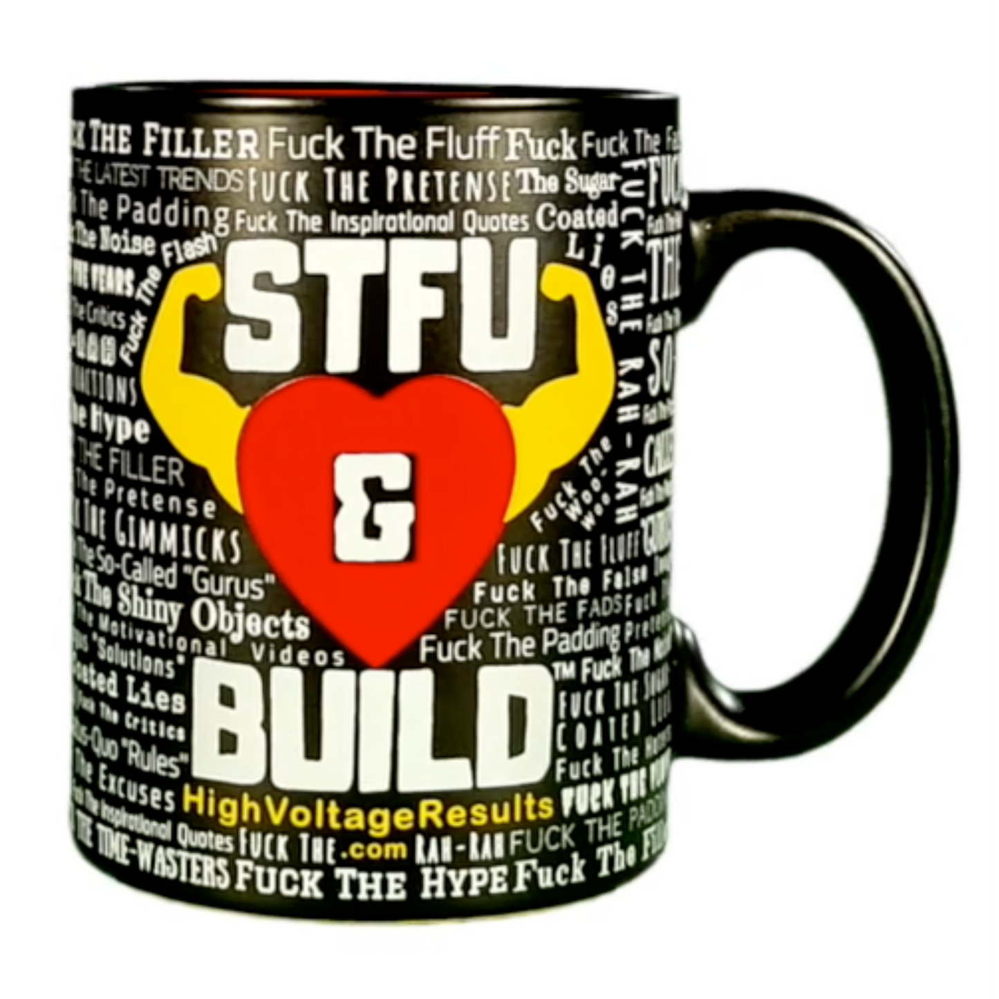 STFU & BUILD® | Limited Edition "Word Art Wrap" — Power Mug (Special Inventory Release | While Supplies Last)