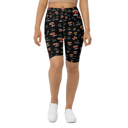 STFU & BUILD® | “Do The Dirty Core Work — Classic Collage” — Women's Biker Shorts