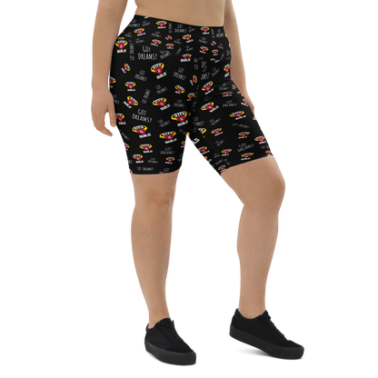 STFU & BUILD® | “Do The Dirty Core Work — Classic Collage” — Women's Biker Shorts