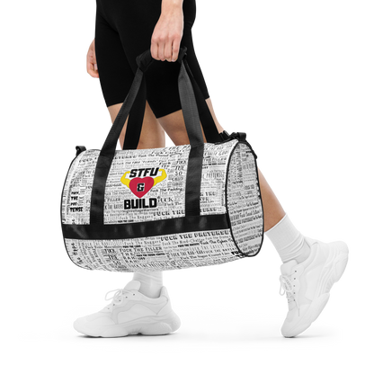 STFU & BUILD® | “Word Art Wrap” — Gym Bag