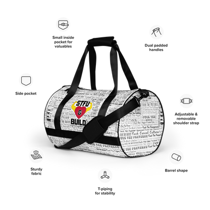 STFU & BUILD® | “Word Art Wrap” — Gym Bag
