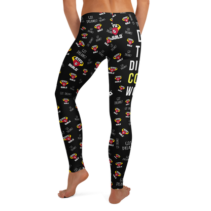 STFU & BUILD® | “Do The Dirty Core Work — Classic Collage” — Performance Leggings