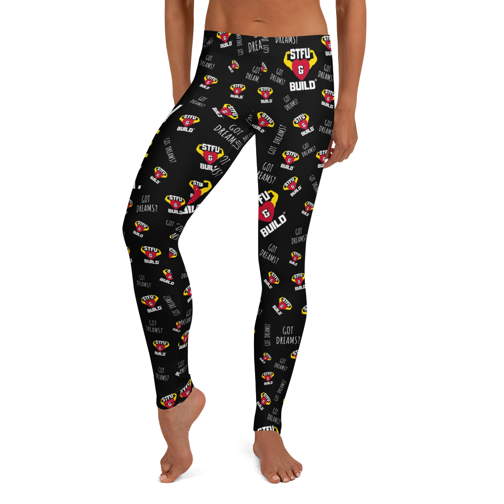 STFU & BUILD® | “Do The Dirty Core Work — Classic Collage” — Performance Leggings