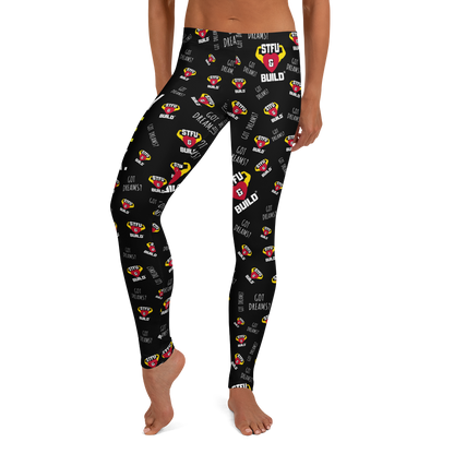 STFU & BUILD® | “Do The Dirty Core Work — Classic Collage” — Performance Leggings