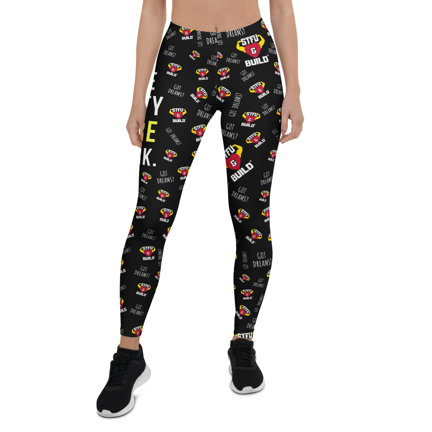 STFU & BUILD® | “Do The Dirty Core Work — Classic Collage” — Performance Leggings