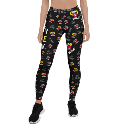 STFU & BUILD® | “Do The Dirty Core Work — Classic Collage” — Performance Leggings