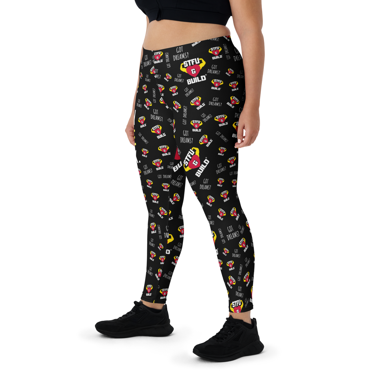 STFU & BUILD® | “Do The Dirty Core Work — Classic Collage” — Performance Leggings