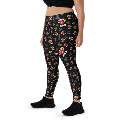 STFU & BUILD® | “Do The Dirty Core Work — Classic Collage” — Performance Leggings