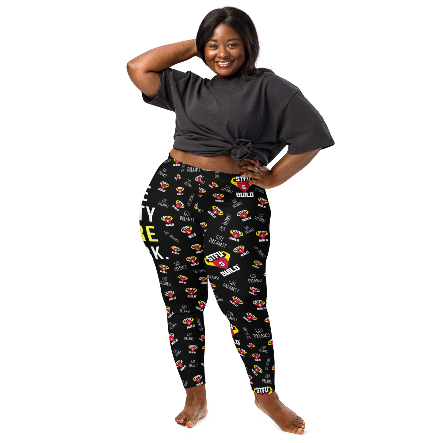 STFU & BUILD® | “Do The Dirty Core Work — Classic Collage” — Performance Leggings