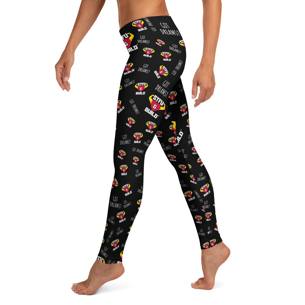 STFU & BUILD® | “Do The Dirty Core Work — Classic Collage” — Performance Leggings