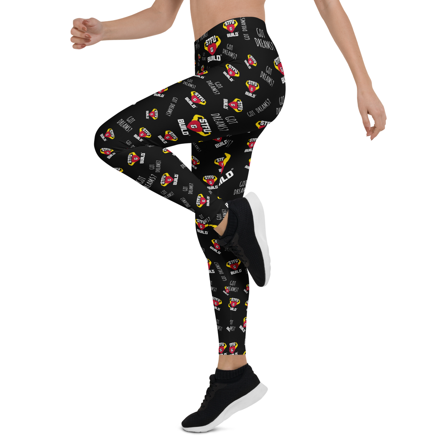 STFU & BUILD® | “Do The Dirty Core Work — Classic Collage” — Performance Leggings