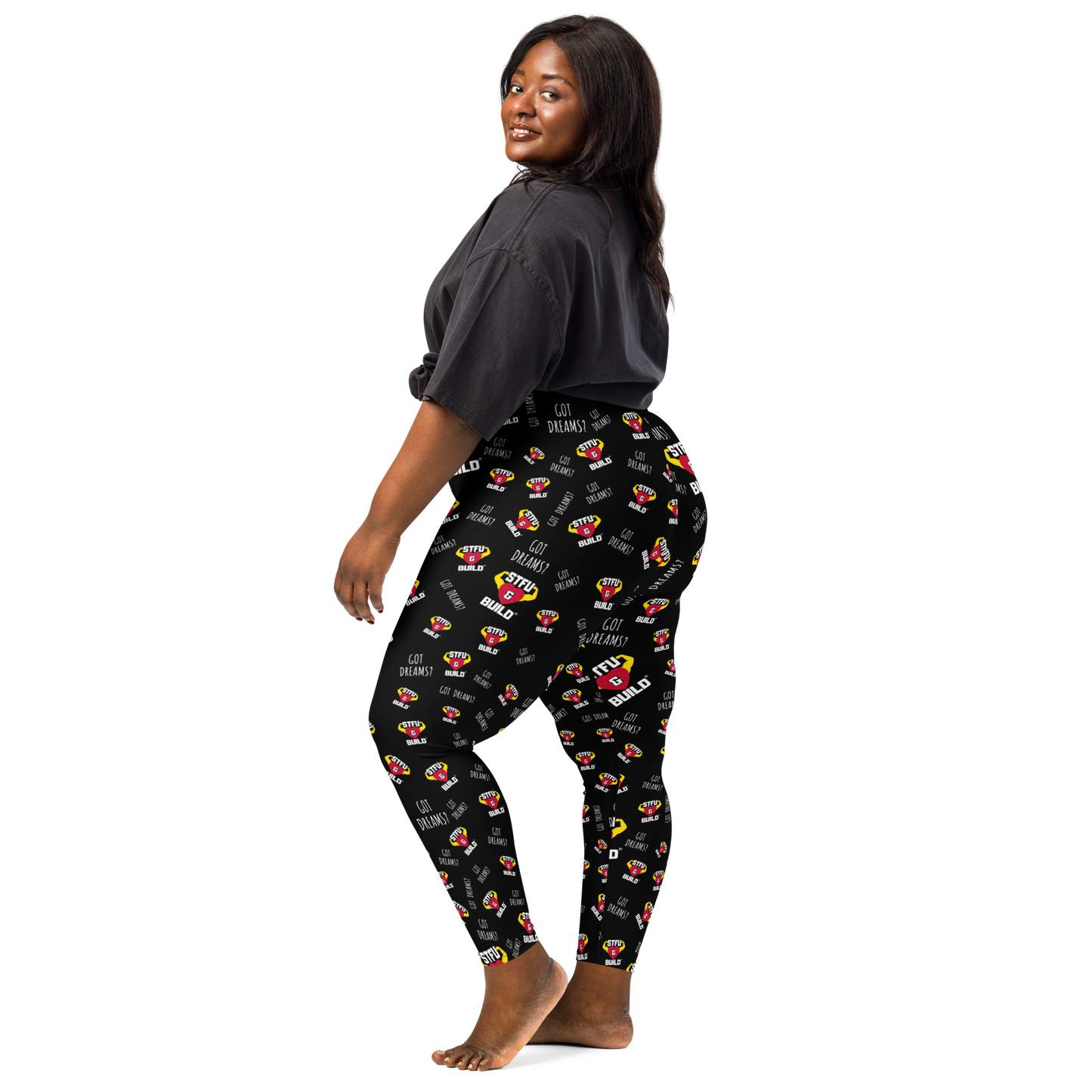 STFU & BUILD® | “Do The Dirty Core Work — Classic Collage” — Performance Leggings