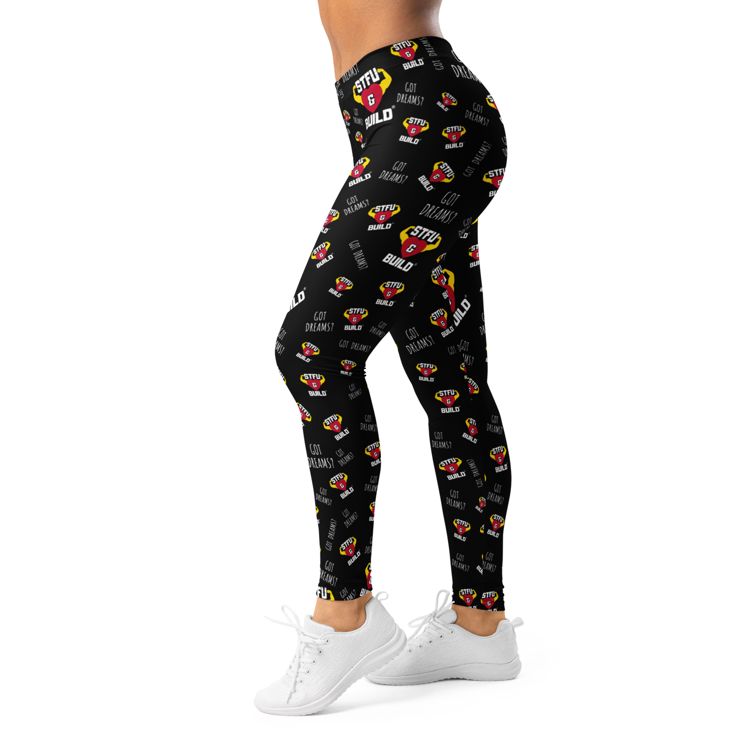 STFU & BUILD® | “Do The Dirty Core Work — Classic Collage” — Performance Leggings