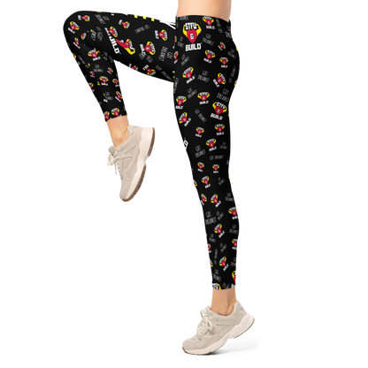 STFU & BUILD® | “Do The Dirty Core Work — Classic Collage” — Performance Leggings