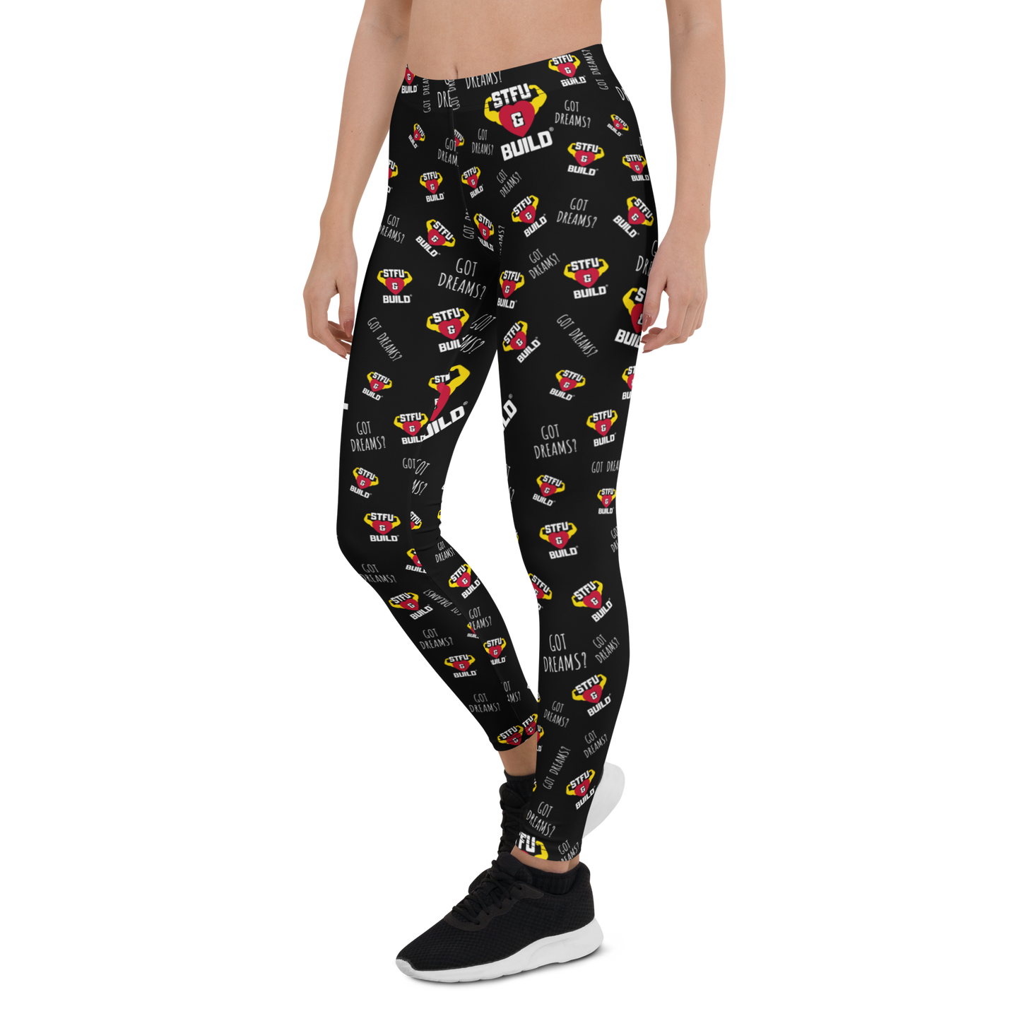 STFU & BUILD® | “Do The Dirty Core Work — Classic Collage” — Performance Leggings