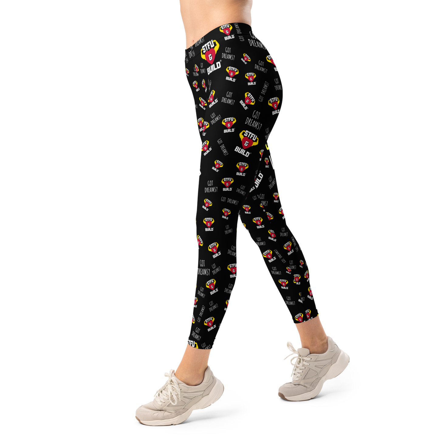 STFU & BUILD® | “Do The Dirty Core Work — Classic Collage” — Performance Leggings
