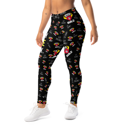 STFU & BUILD® | “Do The Dirty Core Work — Classic Collage” — Performance Leggings