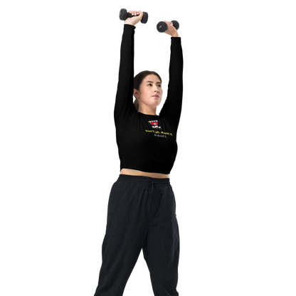 STFU & BUILD® | “Don’t Talk About It. Be About It.” — Recycled Long-Sleeve Crop Top