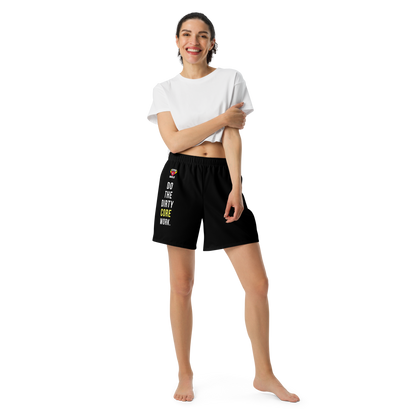 STFU & BUILD® | “Do The Dirty Core Work” — Women’s Recycled Athletic Shorts