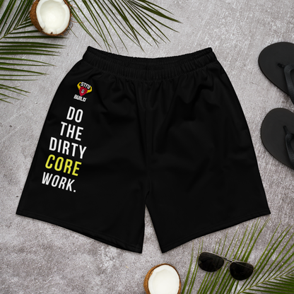 STFU & BUILD® | “Do The Dirty Core Work” — Women’s Recycled Athletic Shorts