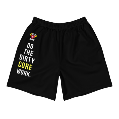 STFU & BUILD® | “Do The Dirty Core Work” — Women’s Recycled Athletic Shorts