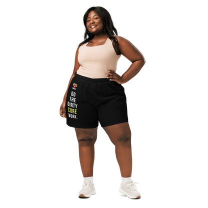 STFU & BUILD® | “Do The Dirty Core Work” — Women’s Recycled Athletic Shorts