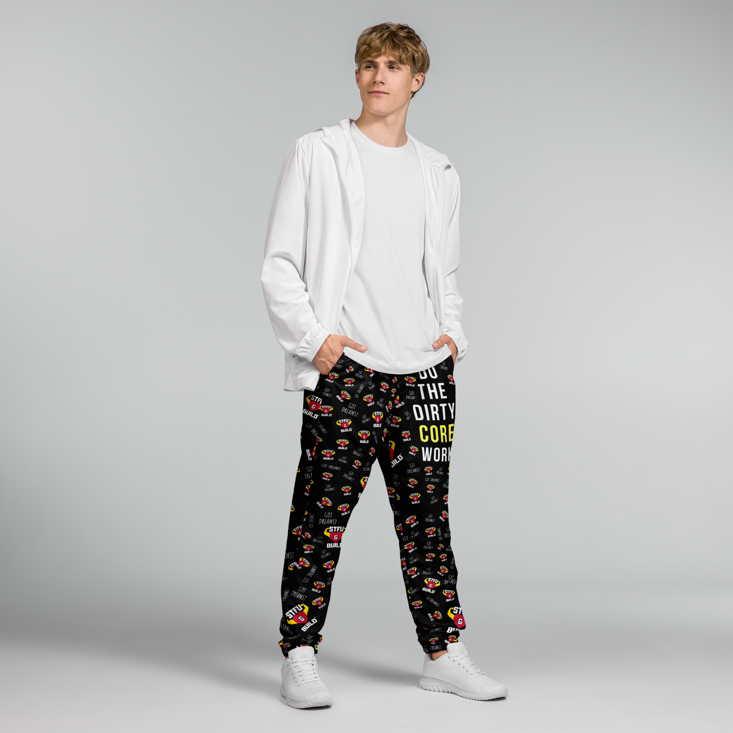 STFU & BUILD® | “Do The Dirty Core Work” — Men's Track Pants