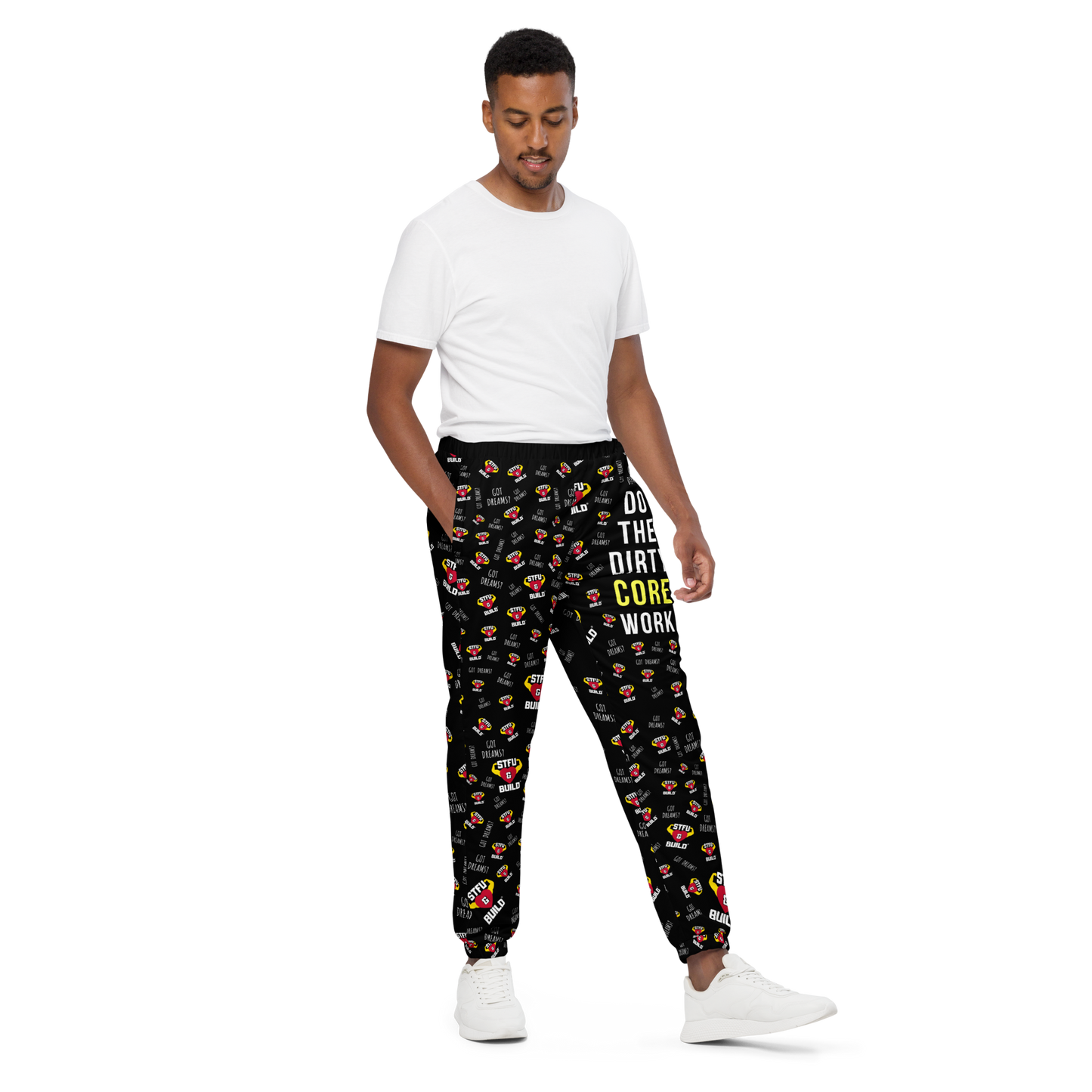 STFU & BUILD® | “Do The Dirty Core Work” — Men's Track Pants
