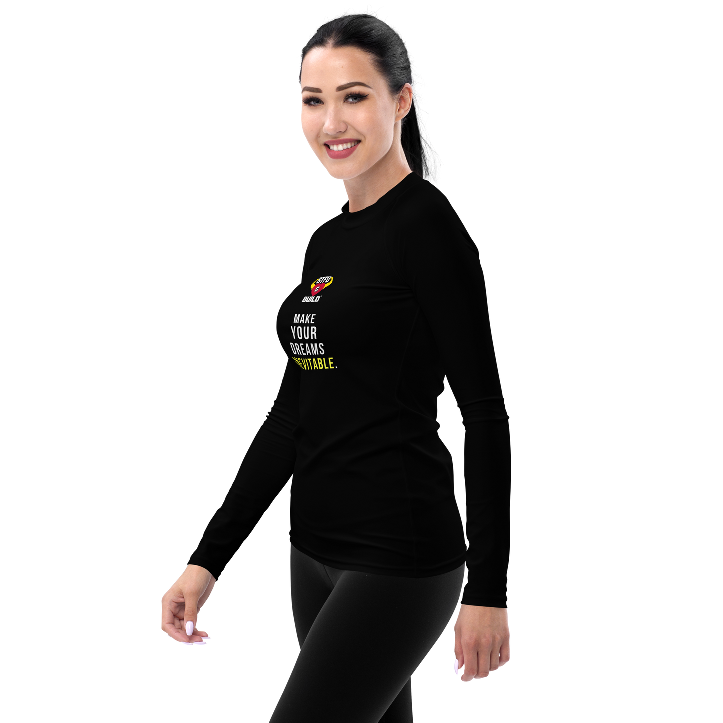 STFU & BUILD® | “Make Your Dreams Inevitable” — Women’s Rash Guard