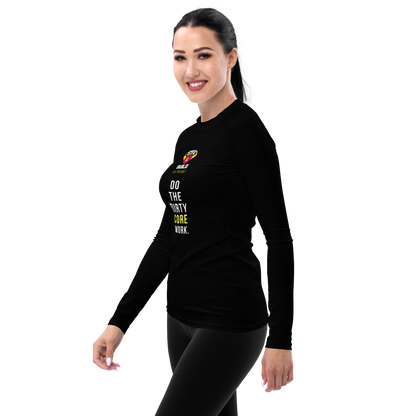 STFU & BUILD® | “Do The Dirty Core Work” — Women’s Rash Guard