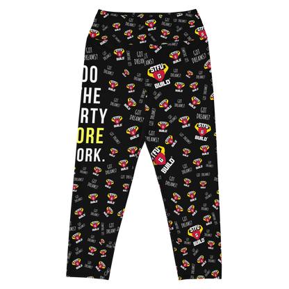 STFU & BUILD® | "Do The Dirty Core Work — Classic Collage" — Capri Leggings