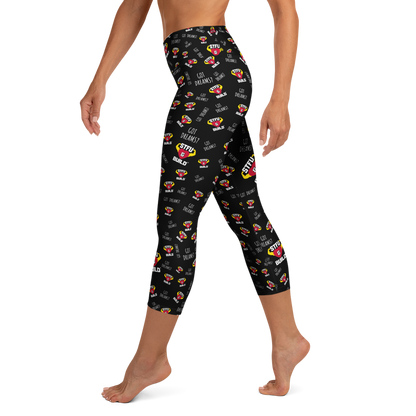 STFU & BUILD® | "Do The Dirty Core Work — Classic Collage" — Capri Leggings