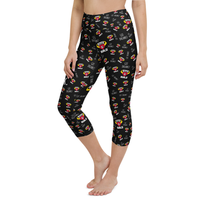 STFU & BUILD® | "Do The Dirty Core Work — Classic Collage" — Capri Leggings