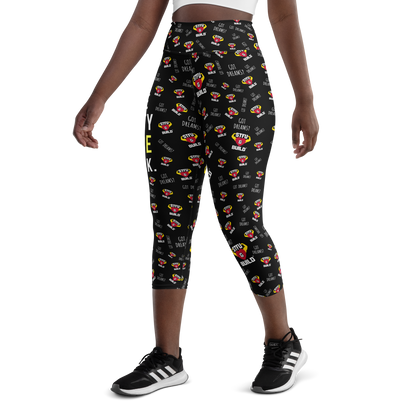 STFU & BUILD® | "Do The Dirty Core Work — Classic Collage" — Capri Leggings
