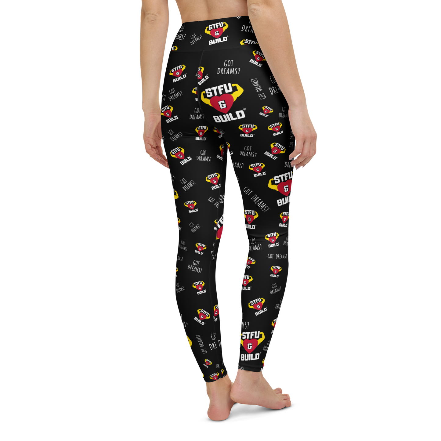 STFU & BUILD® | “Got Dreams? — Classic Collage” — Yoga Leggings