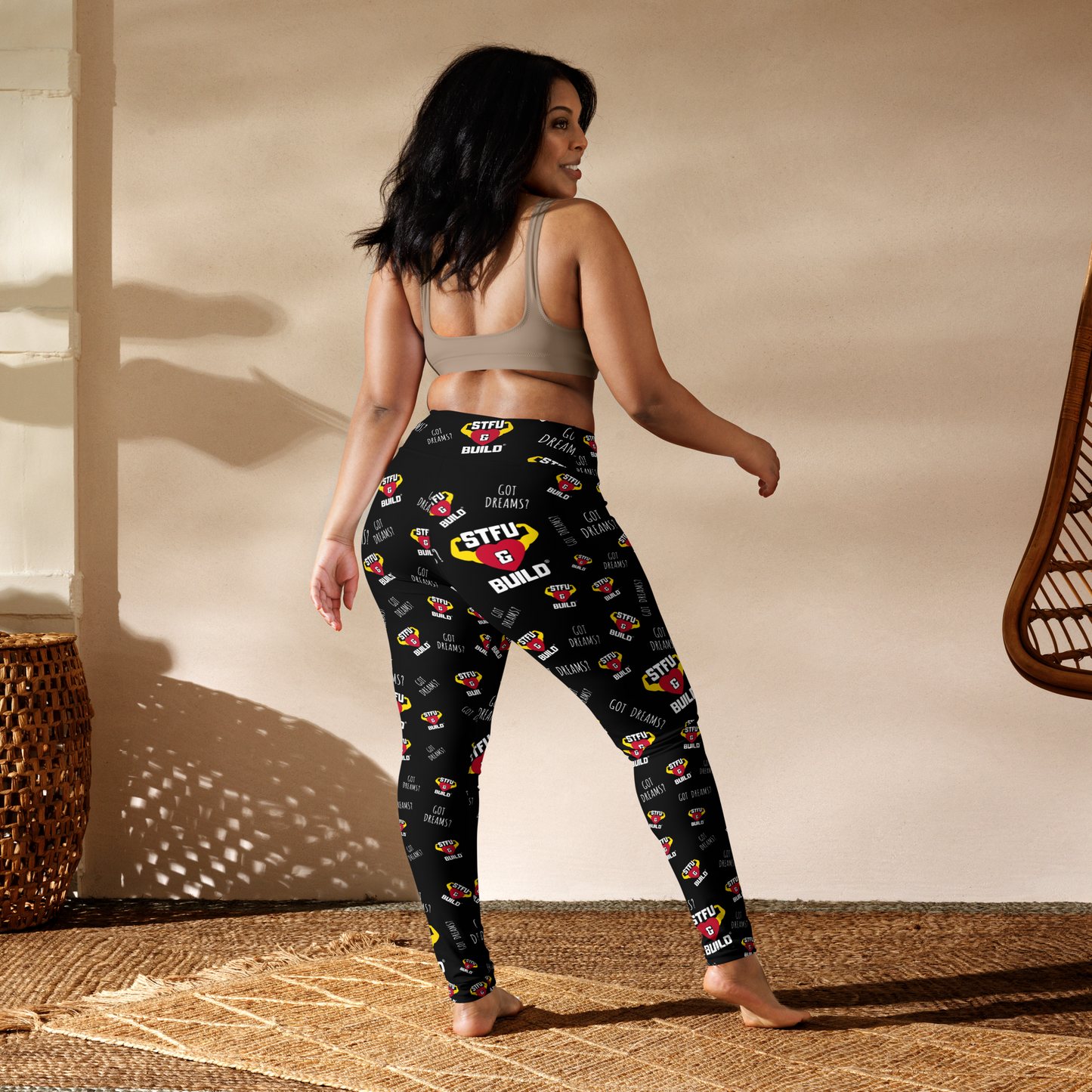 STFU & BUILD® | “Got Dreams? — Classic Collage” — Yoga Leggings