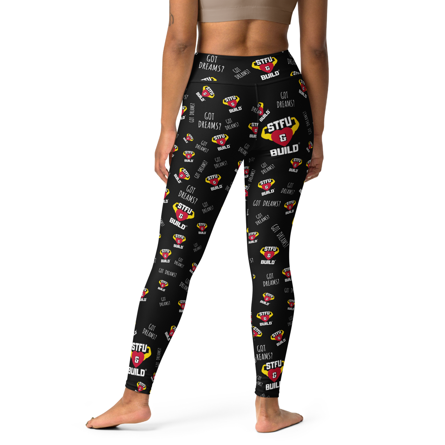 STFU & BUILD® | “Got Dreams? — Classic Collage” — Yoga Leggings