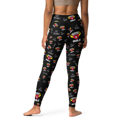 STFU & BUILD® | “Got Dreams? — Classic Collage” — Yoga Leggings