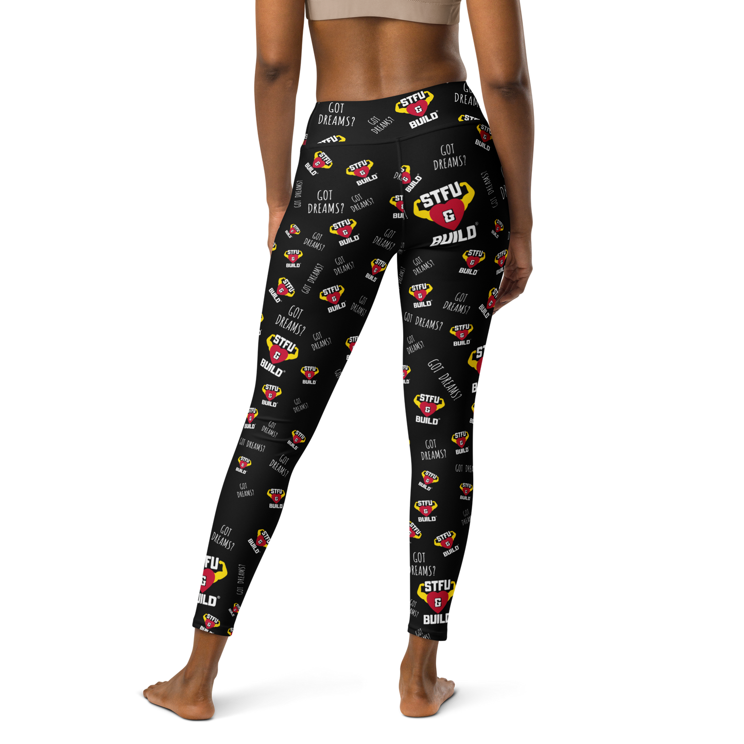 STFU & BUILD® | “Got Dreams? — Classic Collage” — Yoga Leggings