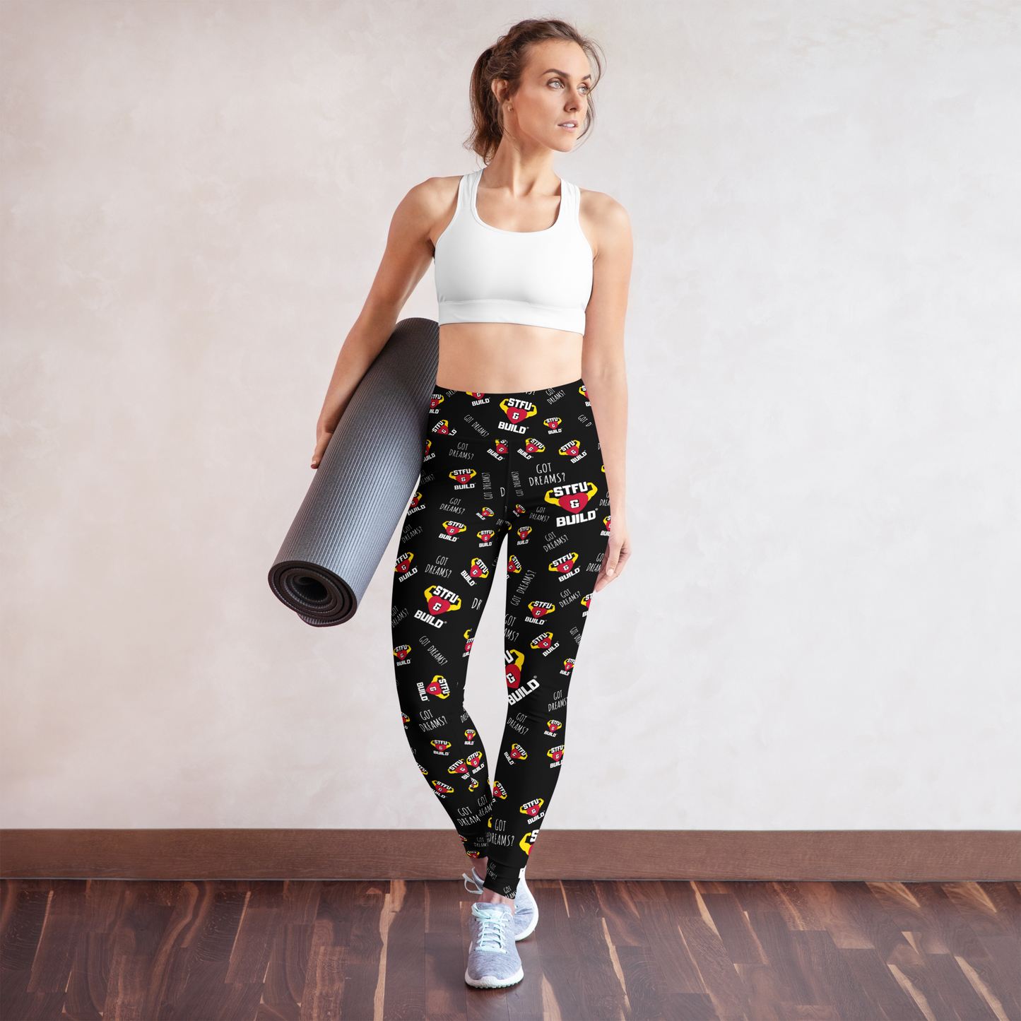 STFU & BUILD® | “Got Dreams? — Classic Collage” — Yoga Leggings