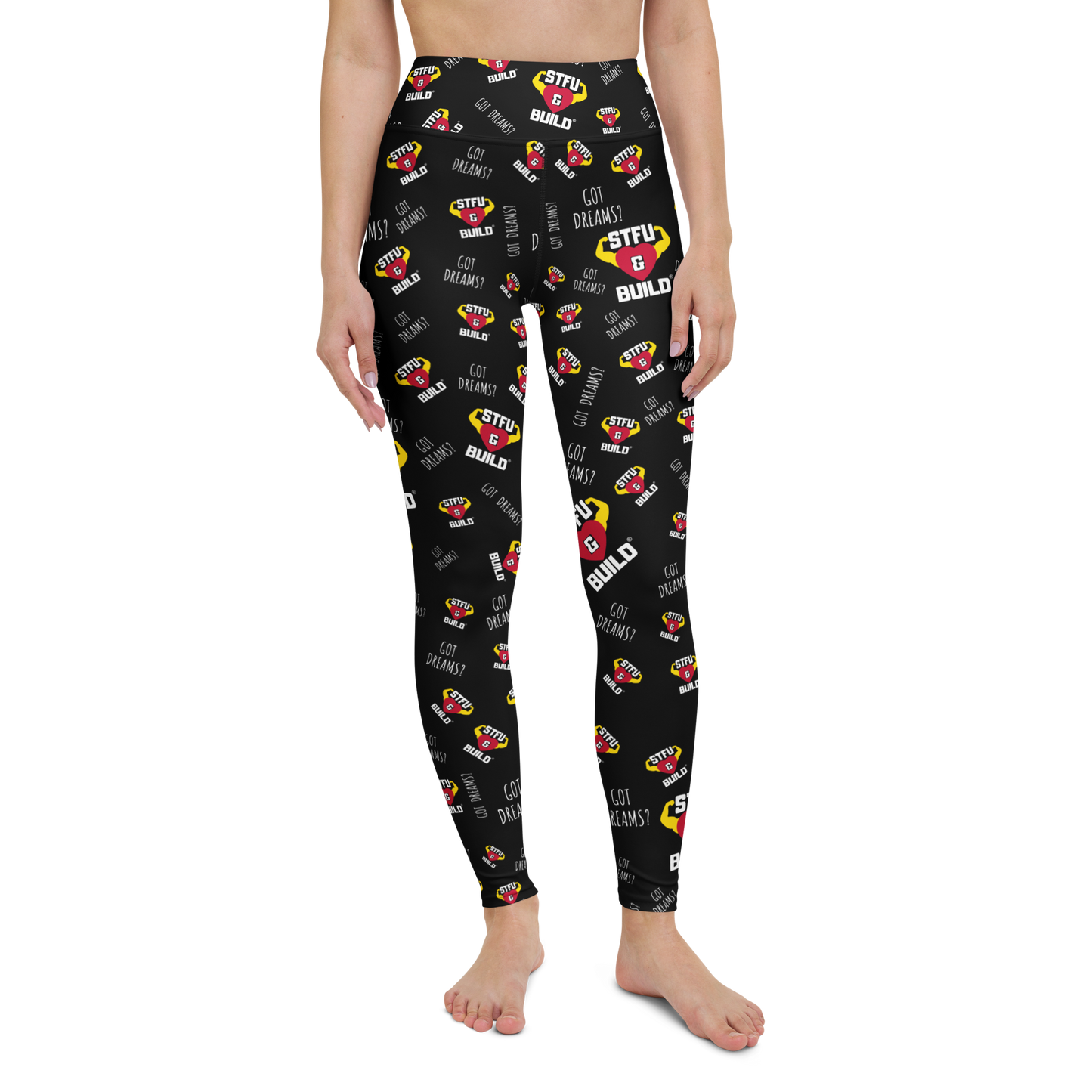 STFU & BUILD® | “Got Dreams? — Classic Collage” — Yoga Leggings
