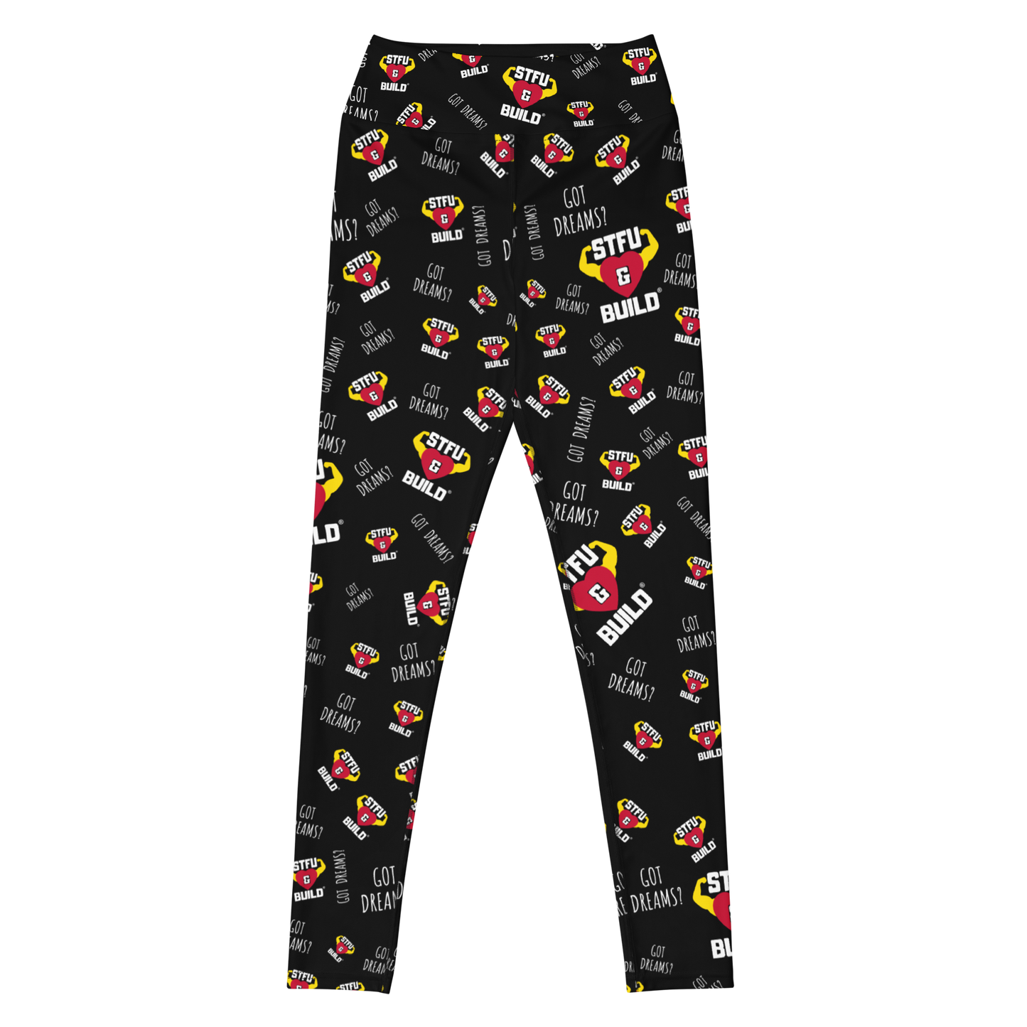 STFU & BUILD® | “Got Dreams? — Classic Collage” — Yoga Leggings