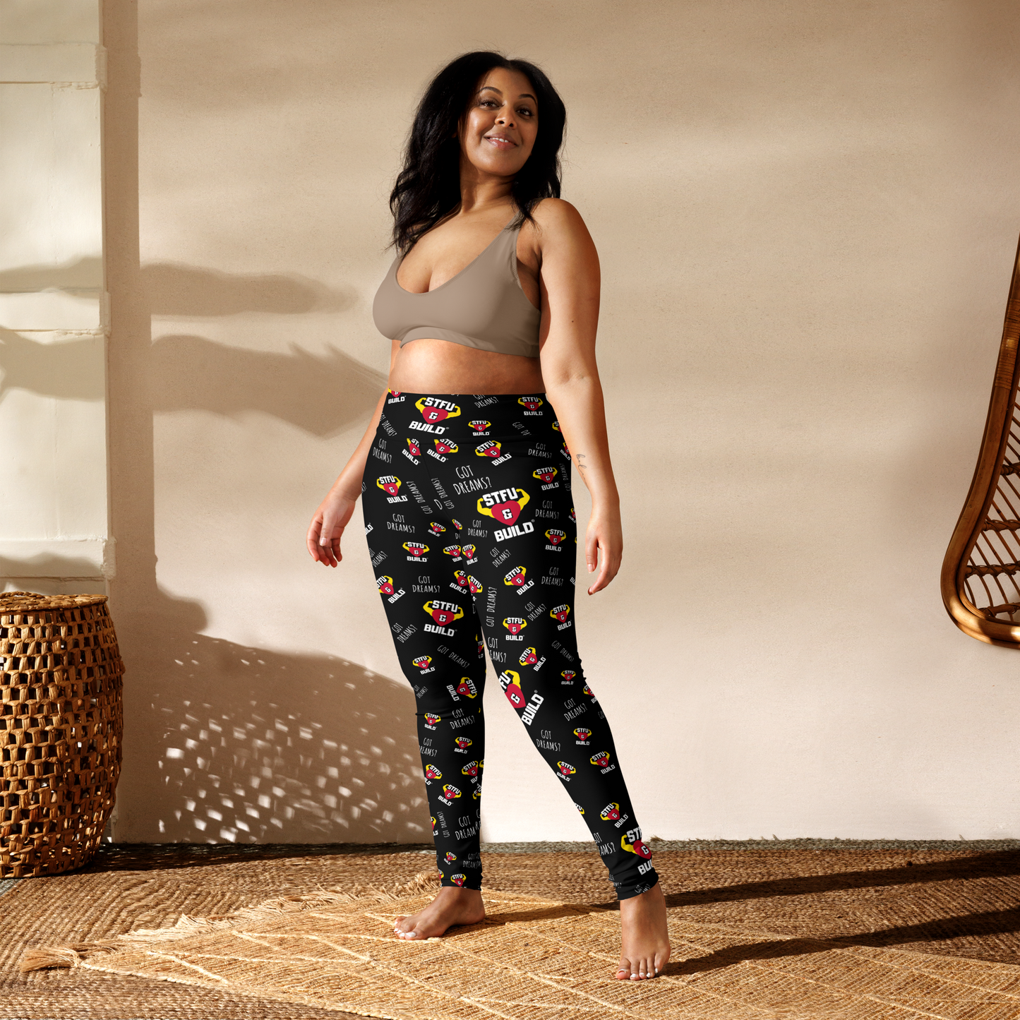 STFU & BUILD® | “Got Dreams? — Classic Collage” — Yoga Leggings