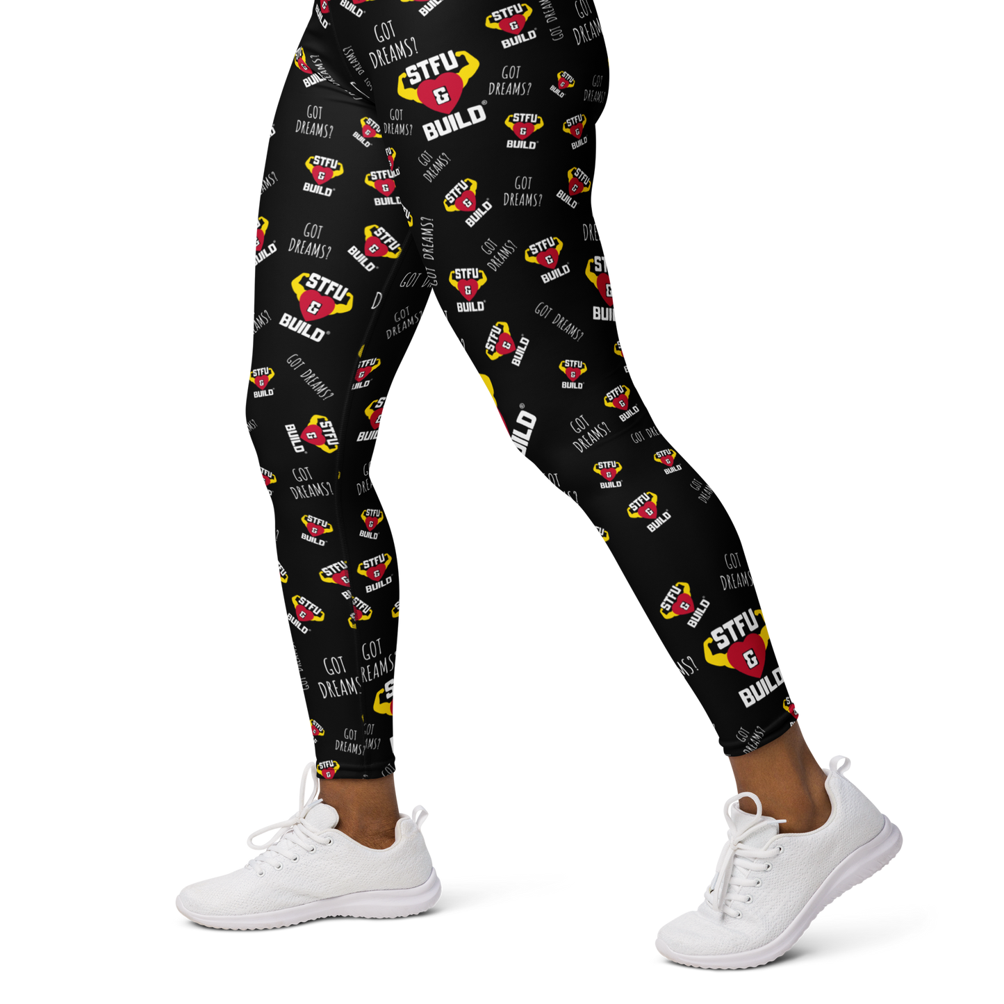 STFU & BUILD® | “Got Dreams? — Classic Collage” — Yoga Leggings