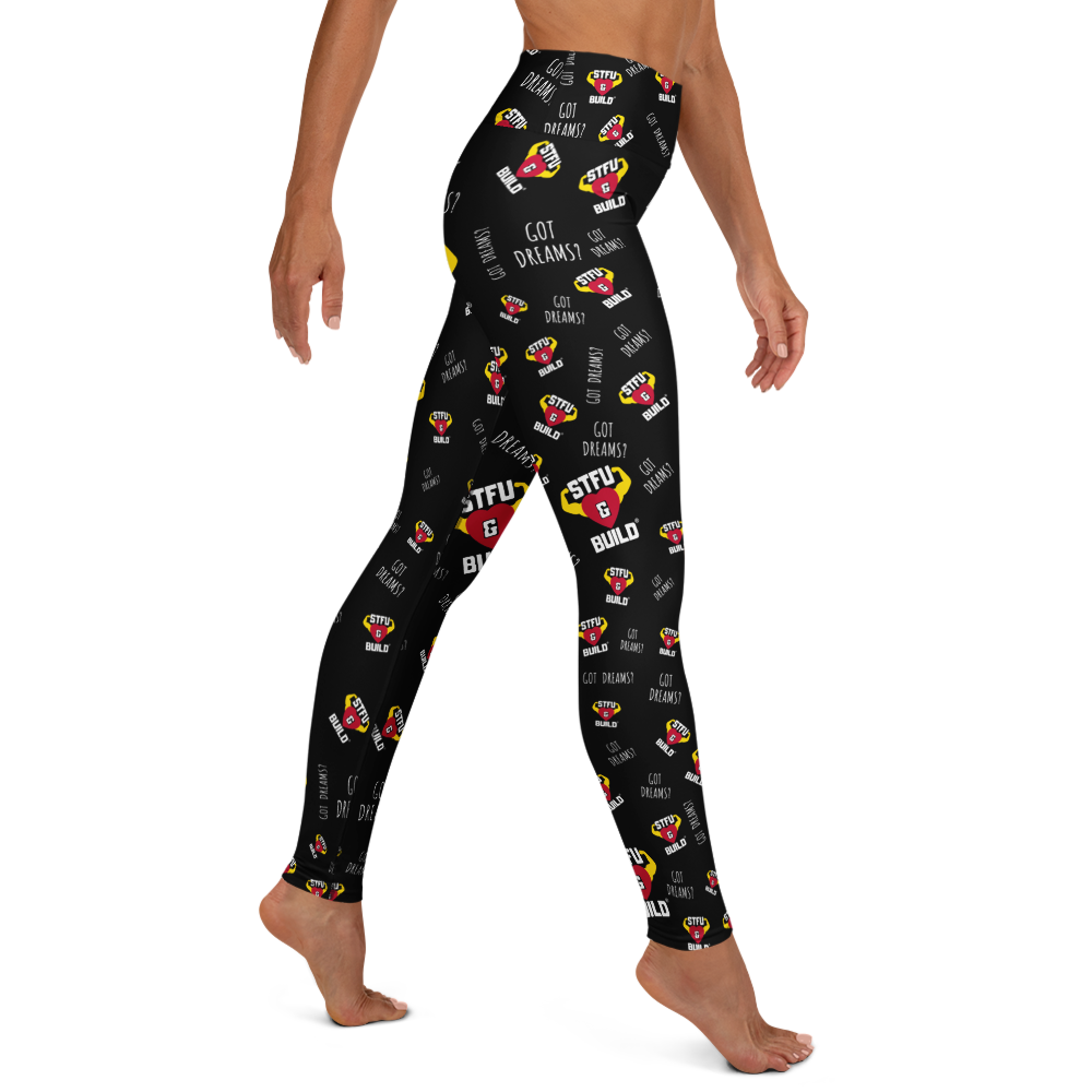 STFU & BUILD® | “Got Dreams? — Classic Collage” — Yoga Leggings